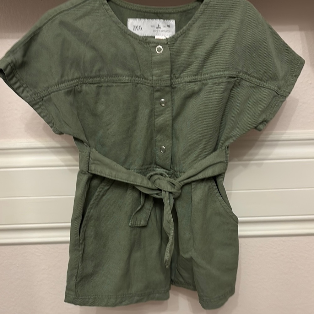 Green Button-Up Romper